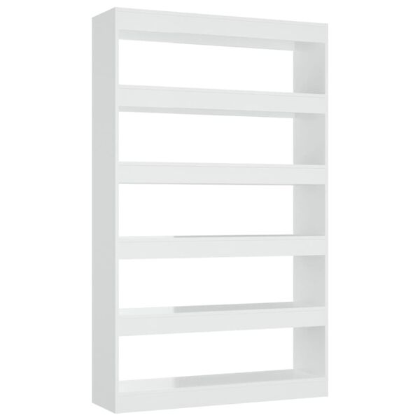 vidaXL Book Cabinet/Room Divider High Gloss White 100x30x166 cm