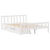 vidaXL Bed Frame without Mattress White 150x200 cm King Size Solid Wood Pine