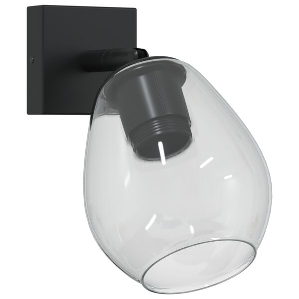 vidaXL Ceiling Spotlight Black 13 x 13 x 26 cm Glass and metal