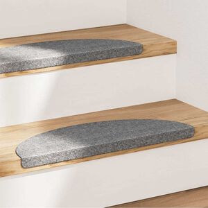 vidaXL Stair Mats Self-adhesive 15 pcs 56x17x3 cm Grey