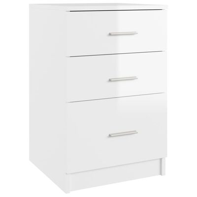 vidaXL Bed Cabinet High Gloss White 40x40x63 cm Engineered Wood