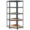 vidaXL 5-Layer Corner Shelf Anthracite Steel&Engineered Wood