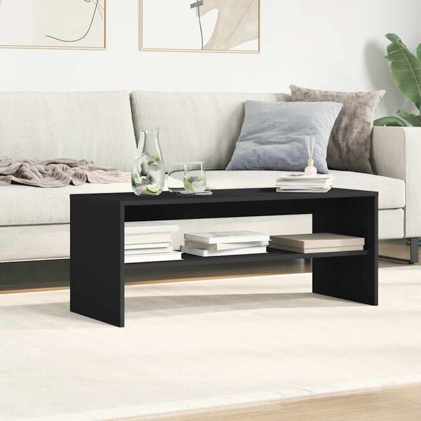 vidaXL TV Cabinet Black 100x40x40 cm Engineered Wood