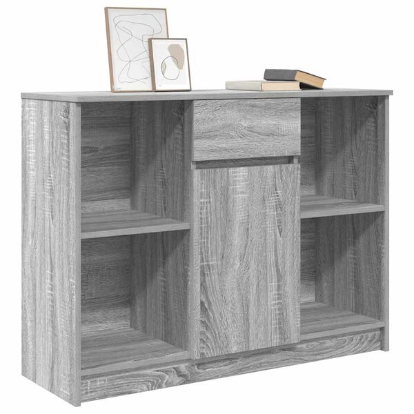 vidaXL Sideboard with Drawer Grey Sonoma 101x35x76 cm Engineered Wood