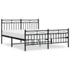 vidaXL Metal Bed Frame without Mattress with Footboard Black 160x200cm