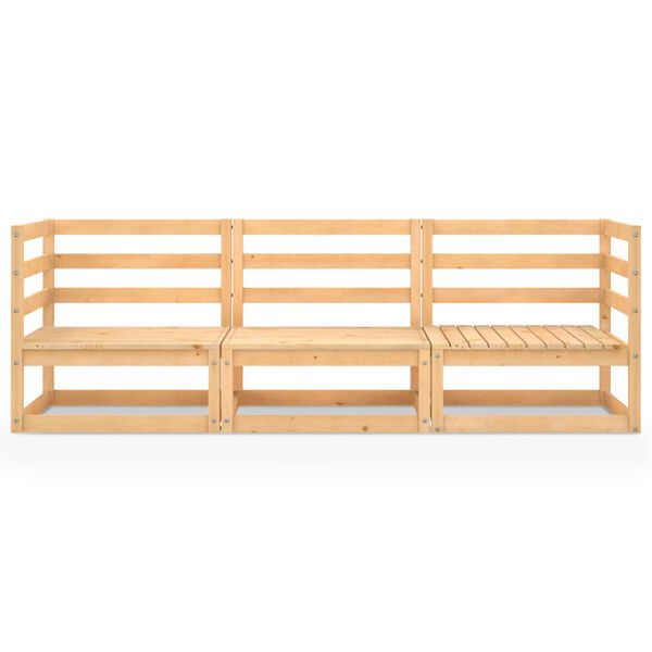 vidaXL Garden 3-Seater Sofa Solid Pinewood