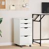 vidaXL Rolling Cabinet with Drawers MOSS White Solid Wood Pine