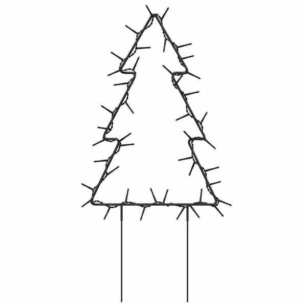 vidaXL Christmas Light Decorations with Spikes 3 pcs Tree 50 LEDs 30 cm