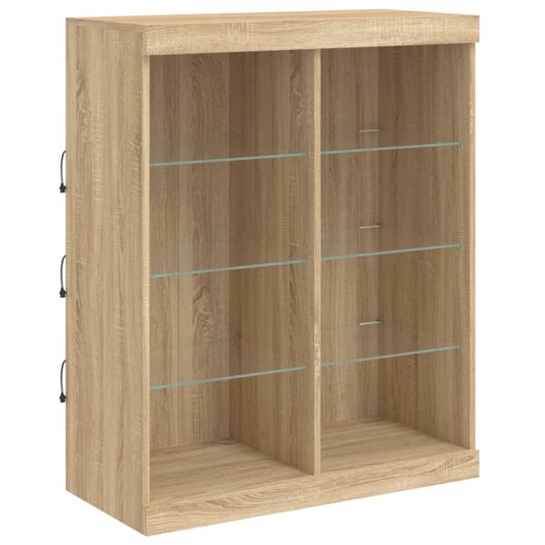 vidaXL Sideboard with LED Lights Sonoma Oak 81x37x100 cm