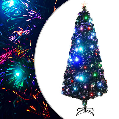vidaXL Pre-lit Christmas Tree with Stand 210 cm Fibre Optic