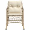 vidaXL Garden Chairs with Cushions 2 pcs Beige Poly Rattan