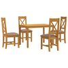 vidaXL Dining Set 5 pcs Grey Solid Oak Wood