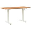 vidaXL Desk White and Light Brown 140 x 60 cm Solid Oak Wood