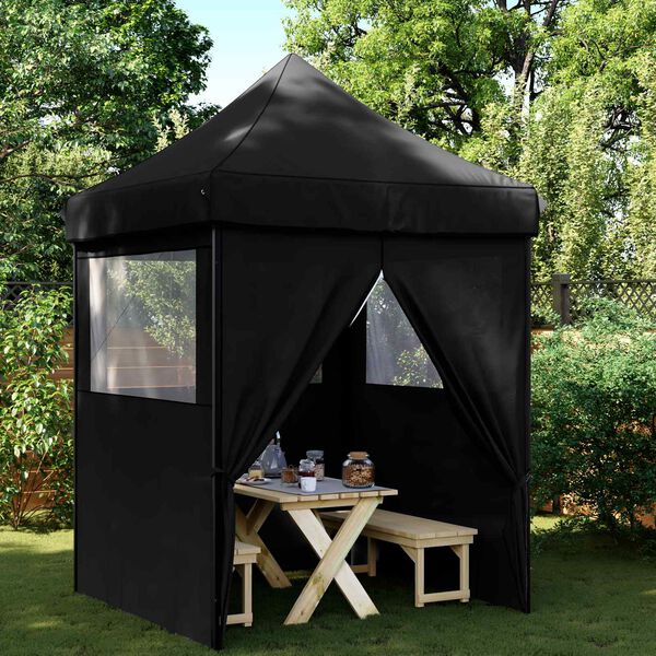 vidaXL Party Tent Folding Black 200 x 200 x 306 cm Oxford Fabric