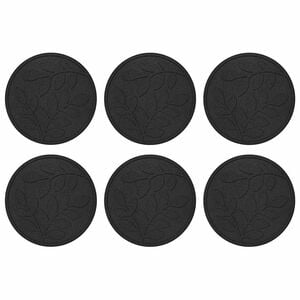 vidaXL Stepping Stone 6 pcs Black &Oslash; 44 x 2 cm Rubber