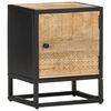 vidaXL Bedside Cabinet with Carved Door 40x30x50 cm Rough Mango Wood