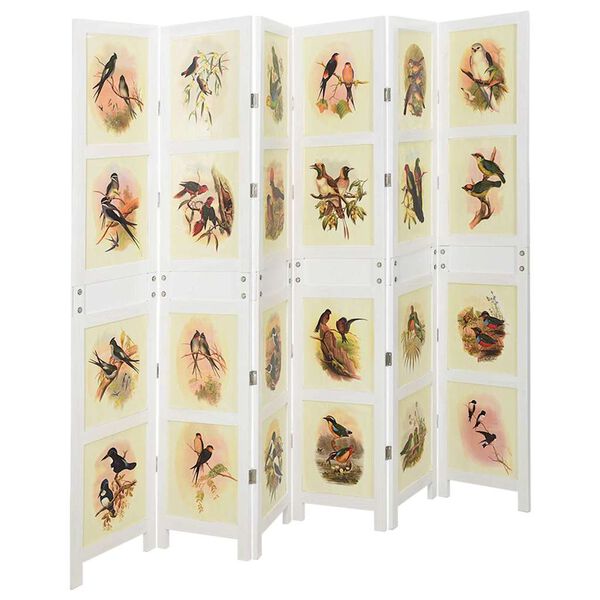 vidaXL Romdivider Panel Folding White 212 x 165 cm MDF