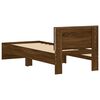 vidaXL Bed Frame without Mattress with LED Lights Brown Oak 90x200 cm