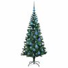 vidaXL Artificial Pre-lit Christmas Tree Green 150 cm PVC and Metal