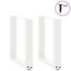 vidaXL Coffee Table Legs U-Shaped 2 pcs White 38x(42-43) cm Steel