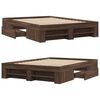 vidaXL Bed Frame without Mattress Brown Oak 140x190 cm Engineered Wood