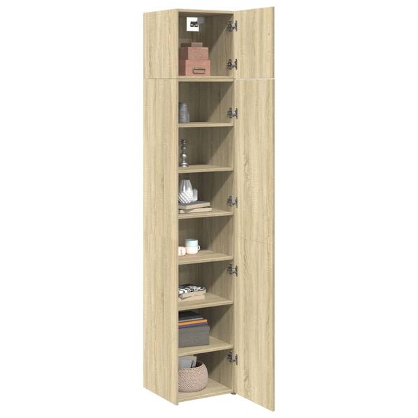 vidaXL Slim Storage Cabinet Sonoma Oak 40x42.5x225 cm Engineered Wood