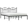 vidaXL Metal Bed Frame without Mattress with Headboard Black 160x200cm
