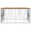 vidaXL Coffee Table Silver Stainless Steel and Solid Wood Acacia