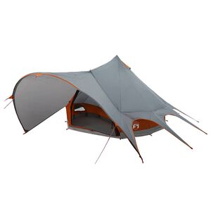 vidaXL Teepee Tent 3-Person Grey and Orange 312 x 312 x 197 cm