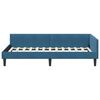 vidaXL Corner Bed Frame with Headboard Blue 90 cm x 190 cm Velvet
