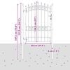 vidaXL Fence Gate with Spikes Grey 170 x 100 cm Powder-coated steel