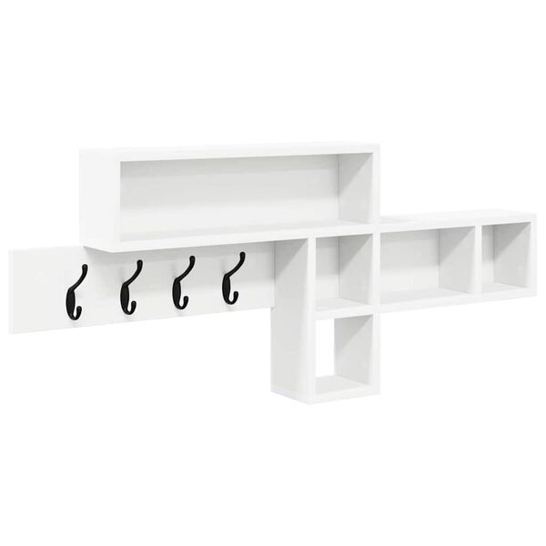 vidaXL Wall-Mounted Coat Rack White 100 x 12 x 43.5 cm Engineered wood