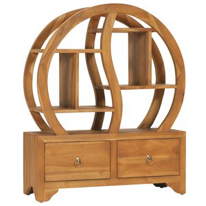 vidaXL Cabinet With Yin Yang Shelf | Teak Wood Natural