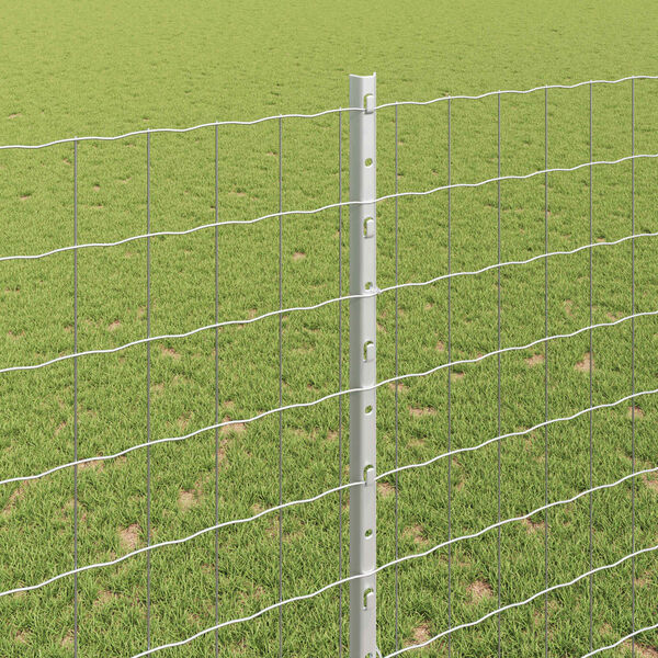 vidaXL Fence with Post Silver 1.6 x 10 m Steel