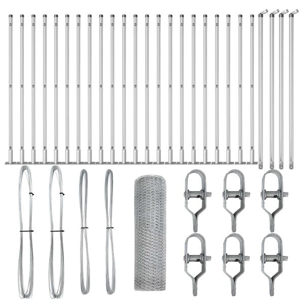 vidaXL Fence Post Silver 50 x 0.6 m (13 mm mesh) Steel