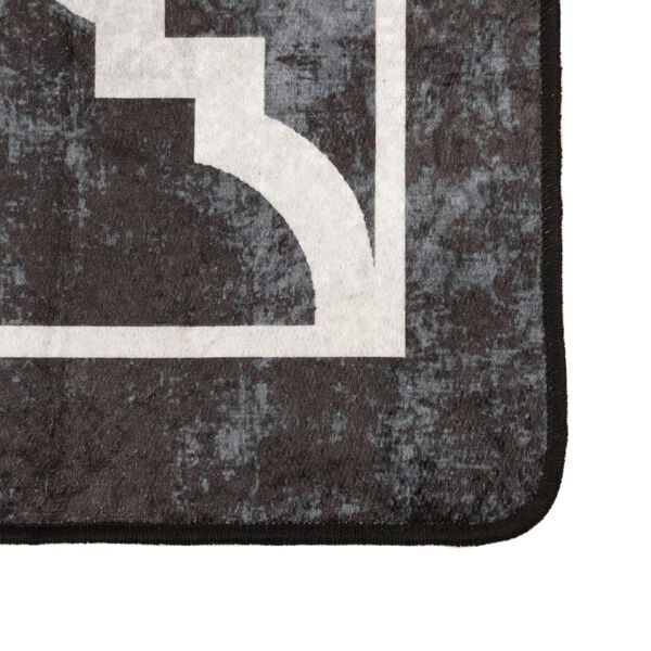 vidaXL Rug Washable Black and White 190x300 cm