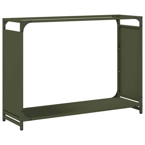 vidaXL Firewood Rack Olive Green 90x28x65 cm Cold-rolled steel