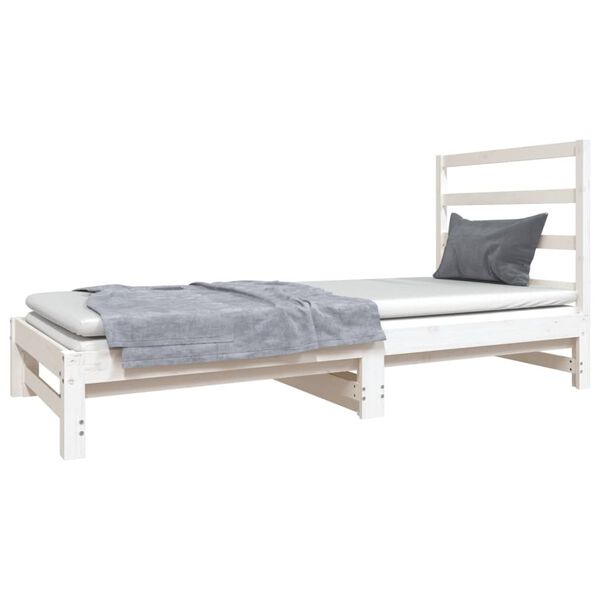 vidaXL Pull-out Day Bed without Mattress White 2x(90x190) cm