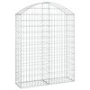 vidaXL Arched Gabion Basket 100x30x120/140 cm Galvanised Iron
