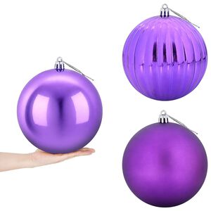 vidaXL Christmas Ball Set XXL 3 pcs Lilac &Oslash; 25 cm Plastic