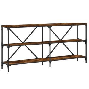 vidaXL Console Table Smoked Oak 160x30x75 cm Engineered Wood and Iron