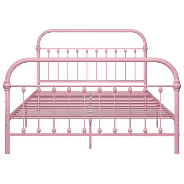 vidaXL Bed Frame without Mattress Pink Metal 120x200 cm