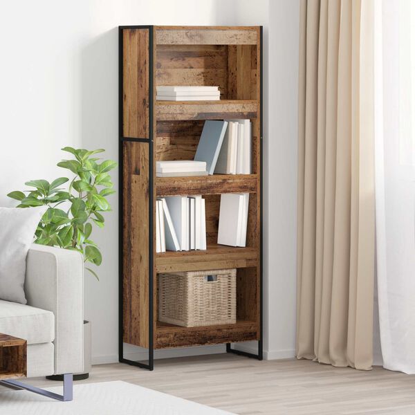 vidaXL Book Cabinet Old Wood 60 x 30 x 155 cm Engineered Wood