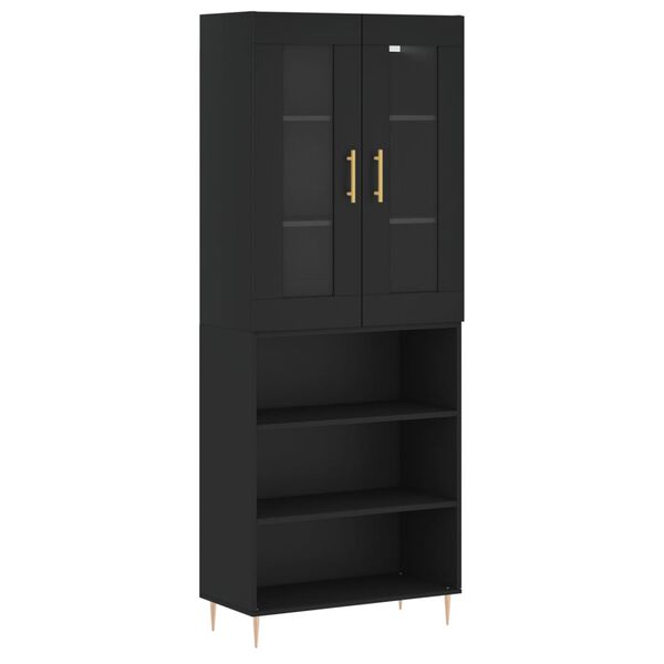 vidaXL Highboard Black 69.5x34x180 cm Engineered Wood