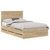 vidaXL Bed Frame with Drawer Sonoma Oak 120 x 190 cm Engineer Wood