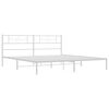 vidaXL Metal Bed Frame without Mattress with Headboard White 193x203cm