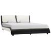 vidaXL Bed Frame without Mattress Black&White Faux Leather 135x190 cm Double