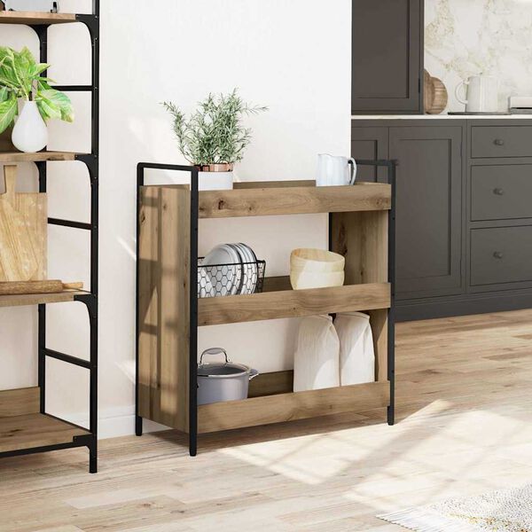 vidaXL Kitchen Trolley Artisan Oak 70 x 30 x 82 cm Engineered Wood