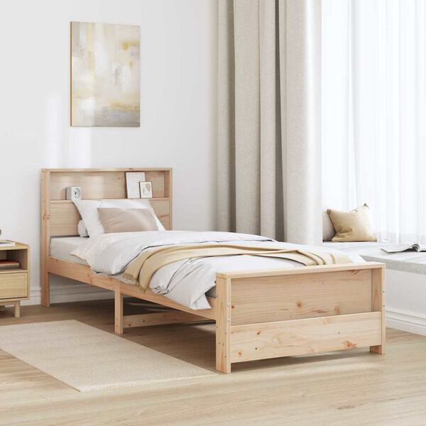 vidaXL Bed Frame with Headboard Brown 100 x 200 cm Engineered Wood