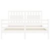 vidaXL Bed Frame without Mattress White King Size Solid Wood